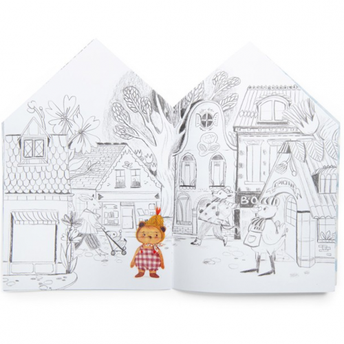 moulin roty kleur- en stickerboek les minouchka's