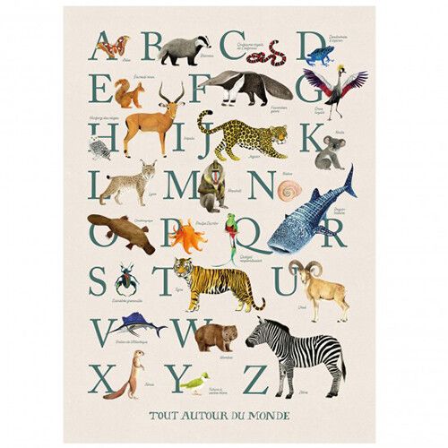 moulin roty poster alfabet dieren