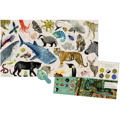 moulin roty puzzel dieren tout atour du monde - 200st