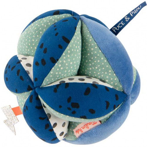 moulin roty sensorische bal puce & pilou - 15 cm