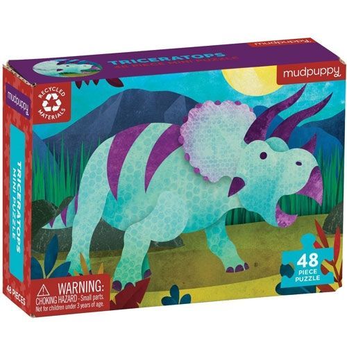 mudpuppy mini puzzel - triceratops - 48st