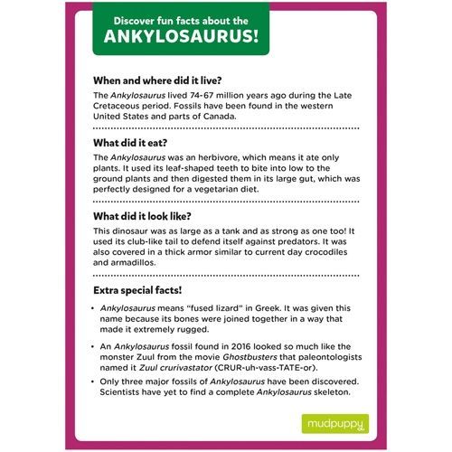 mudpuppy mini puzzel - ankylosaurus - 48st
