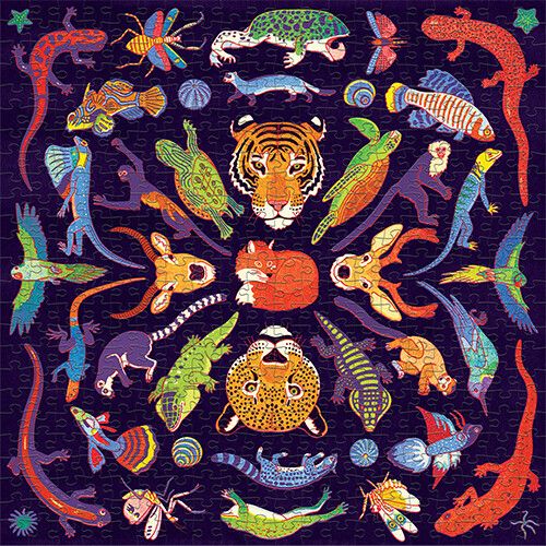 mudpuppy puzzel - kaleidoscoop wilde dieren - 500st