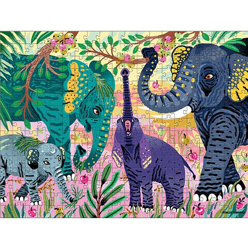 mudpuppy puzzel bedreigde diersoorten - aziatische olifant - 300st