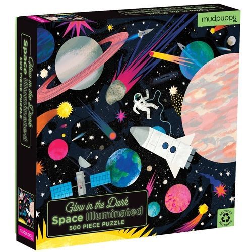 mudpuppy puzzel glow in the dark - ruimtevaart - 500st