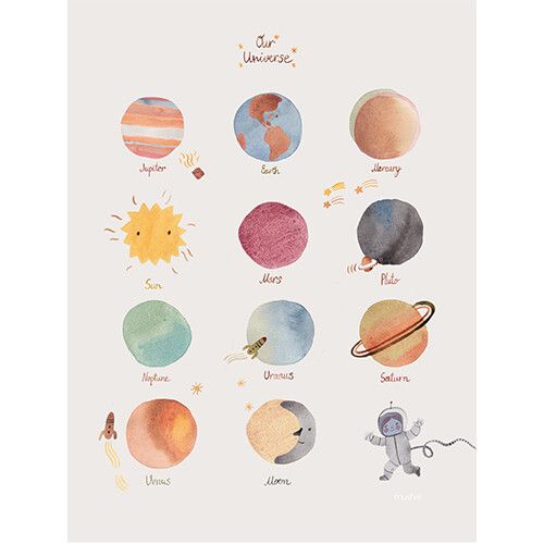 mushie poster space - 29,7x42 cm