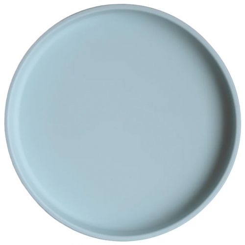 mushie siliconen bord met zuignap - powder blue