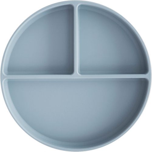 mushie siliconen vakjesbord met zuignap - powder blue