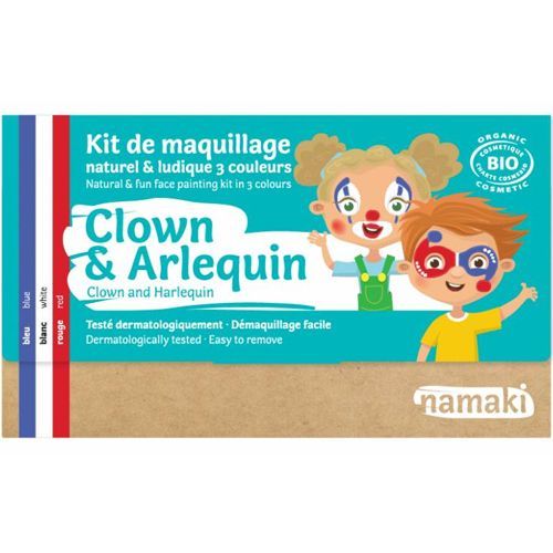 namaki schminkset 3 kleuren - clown en harlekijn
