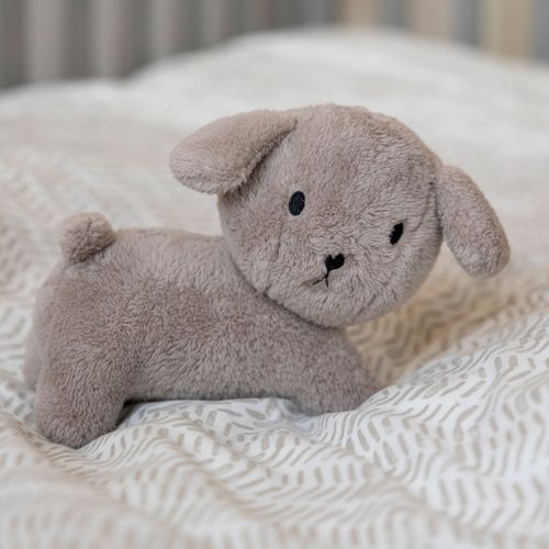nijntje fluffy knuffelhond snuffie - taupe - 25 cm