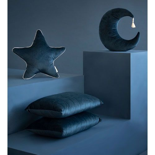nobodinoz kussen aristote star - velvet - night blue