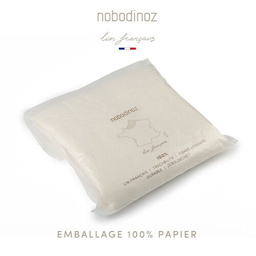 nobodinoz babydeken lin français - 70x90 cm - off white