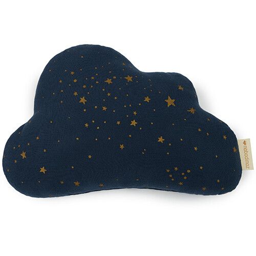 nobodinoz kussen cloud - gold stella-midnight blue