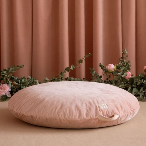 nobodinoz poef sahara velvet - bloom pink Ø 90 cm