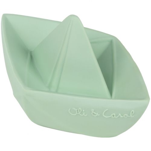 oli & carol bijt- & badspeelgoed origami bootje - mint