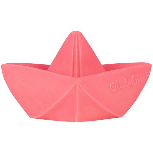 oli & carol bijt- & badspeelgoed origami bootje - roze