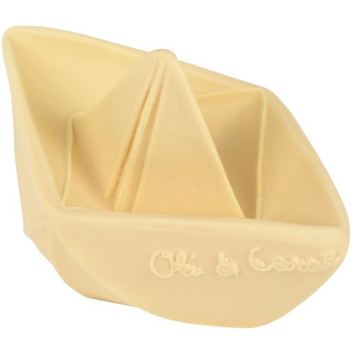 oli & carol bijt- & badspeelgoed origami bootje - vanilla