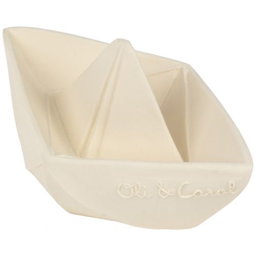 oli & carol bijt- & badspeelgoed origami bootje - wit