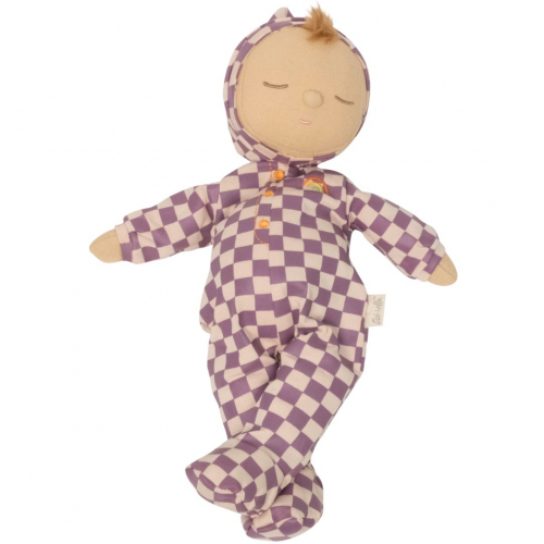 olli ella lappenpop dozy dinkum doll - twinkle - plum check - 32 cm 