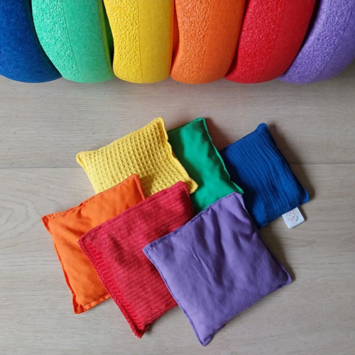 pit and play pittenzakken - regenboog lichtgroen - 6st