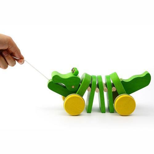 plan toys houten trekfiguur - dansende krokodil