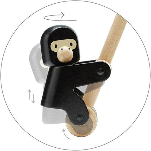 plan toys duwstok klimmende gorilla 