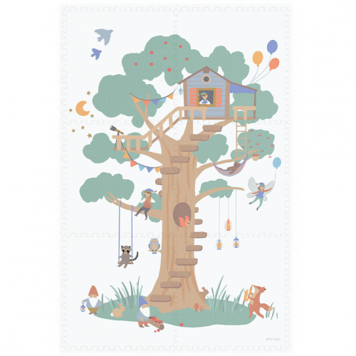 play&go 2-in-1 foam speelmat eevaa - treehouse - 180x120 cm