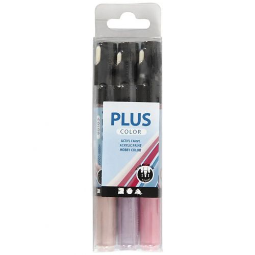 plus color verfmarkers 1-2 mm - lichtroze, roze, lila - 3st