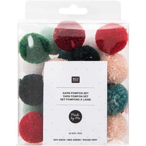 pompons red green- 24st