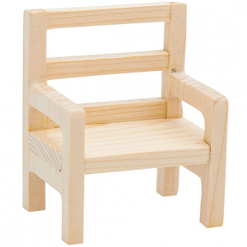 miniatuur houten stoel - 8 cm