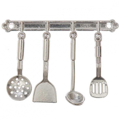 miniatuur kookgerei zilver - 5st