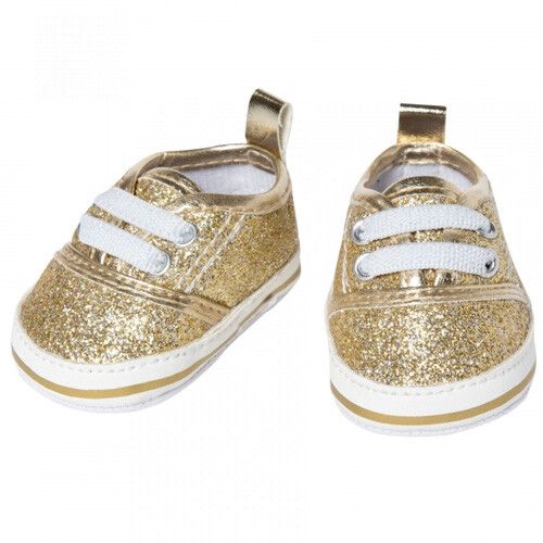 poppenschoenen sneakers glitter - goud - 30-34 cm