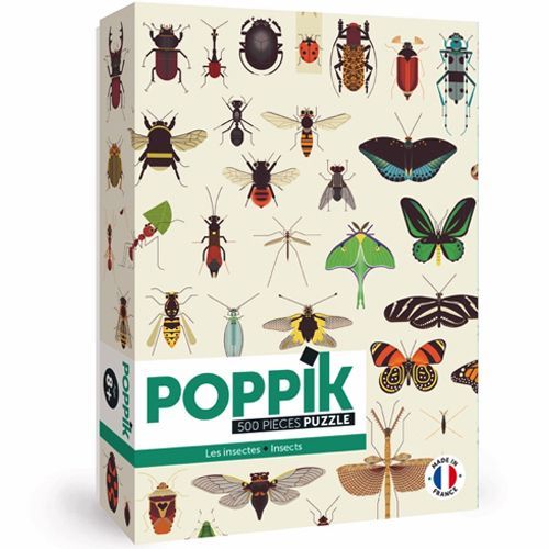 poppik puzzel met poster insecten - 500st