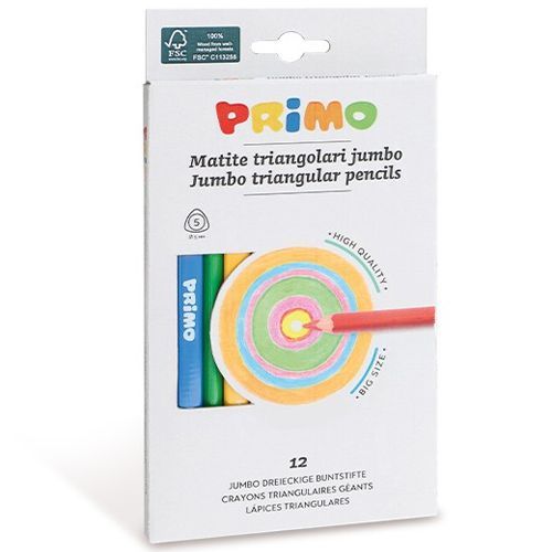 primo jumbo kleurpotloden driehoekig - 12st