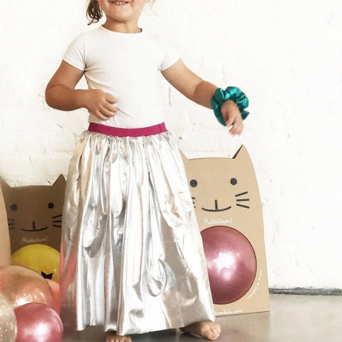 ratatam kinderrok metallic zilver - lang