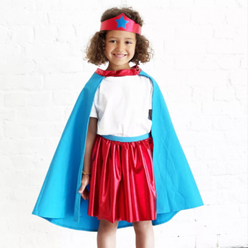 ratatam superheldin kostuum blauw-rood - 3-8 jaar