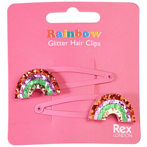 rex london haarspeldjes rainbow glitter - 2st