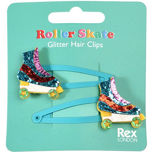 rex london haarspeldjes roller skate glitter - 2st
