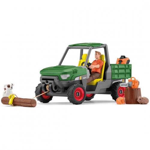 schleich farm world houtzager met voertuig