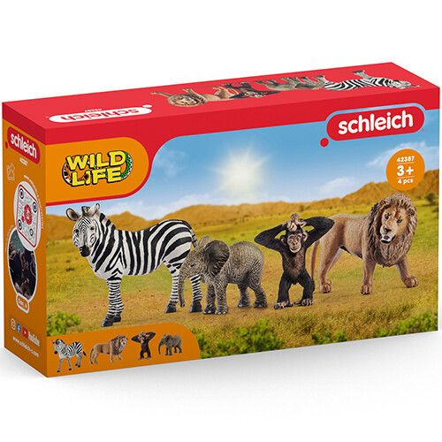 schleich wild life wilde dieren - 4st 