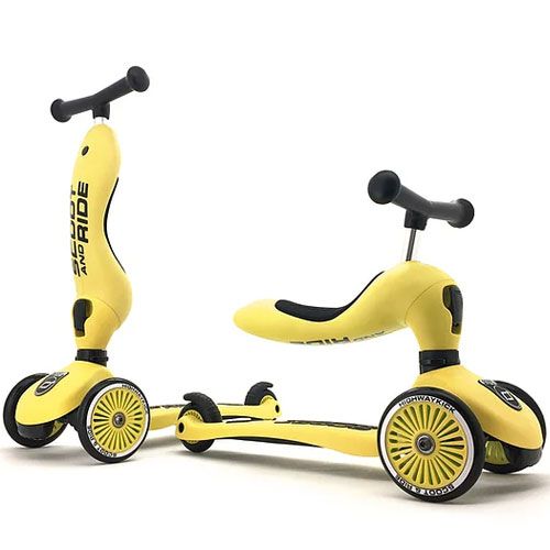 scoot and ride 2-in-1 loopfiets en step - highwaykick 1 - lemon 