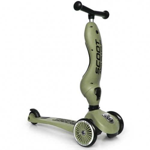 scoot and ride 2-in-1 loopfiets en step - highwaykick 1 - olive  