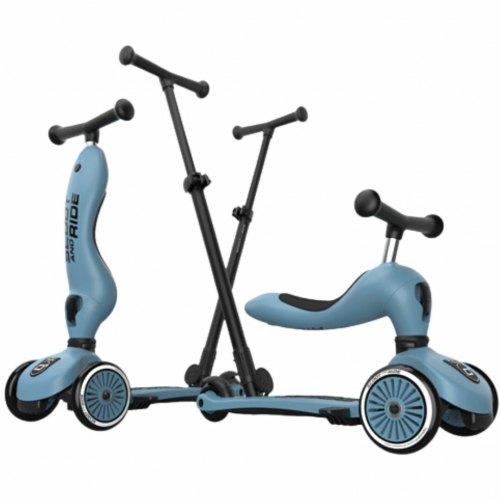 scoot and ride 2-in-1 loopfiets en step - push and go - steel