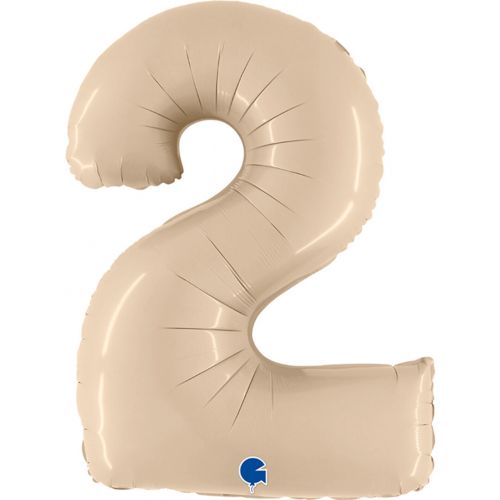 grabo cijferballon twee - cream - 102 cm