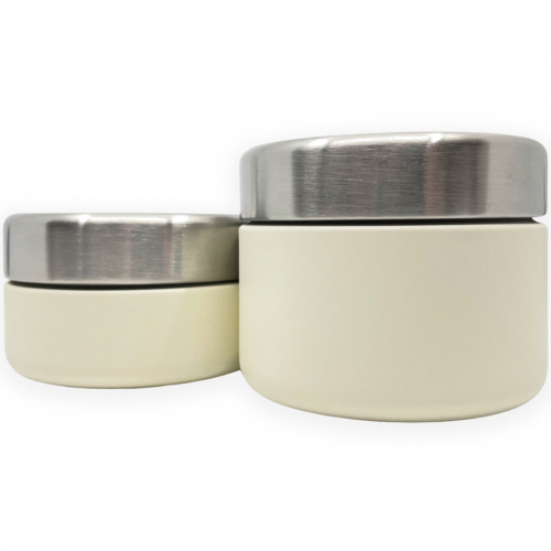 smikkels rvs voedselpotten crème - 2st