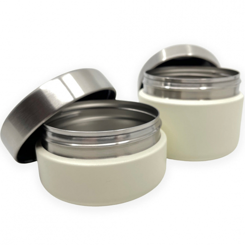 smikkels rvs voedselpotten crème - 2st
