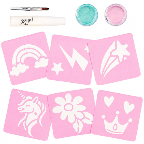 souza for kids glitter tattoos maken eenhoorn