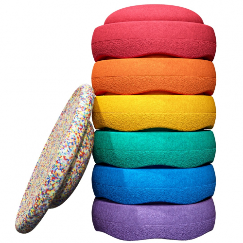 stapelstein rainbow met super confetti balance board - classic