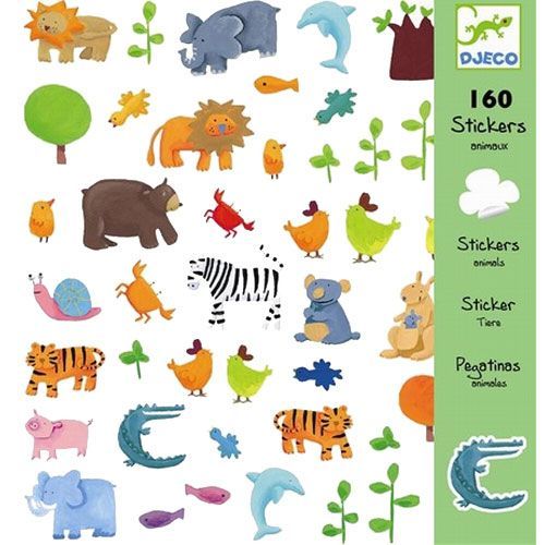 djeco stickers dieren - 160st