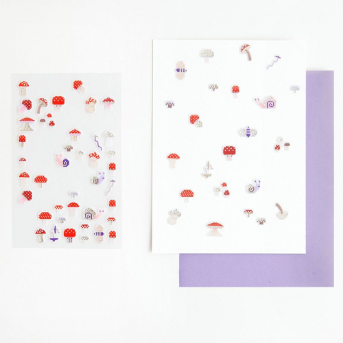 gelstickers pixel paddenstoelen - 63st
